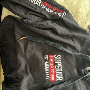 Black hoodie MCMLXXXVII